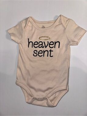 Heaven Sent Cream Baby Bodysuit with Gold Halo